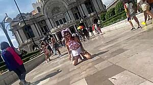 latina flashing ass in miniskirt at lgbt march