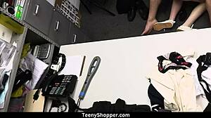 Hottie thief kallie taylor nailed in the back office by security guard billy boston