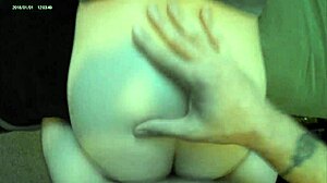 Quickie with natural tits girlfriend before work, creampie