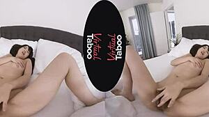 Oh, this brunette asian babe in pyjamas masturbates to orgasm! So taboo!