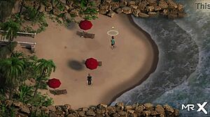 beautiful naked girl sunbathes on the beach in treasure of nadia e1 45