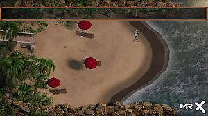 beautiful naked girl sunbathes on the beach in treasure of nadia e1 45