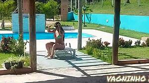 Brunette Prostitute Blows Cock Publicly