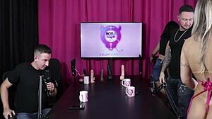 kel and bruno abate get naked after kissing in sheer red outfits