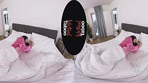 Oh, this brunette asian babe in pyjamas masturbates to orgasm! So taboo!