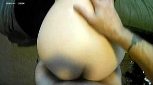 Quickie with natural tits girlfriend before work, creampie