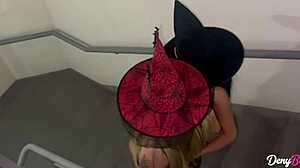 Blonde Brunette Lesbian Oral Fun Caught