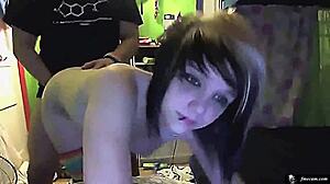 cute teen emo girl fucks on webcam