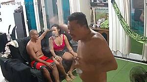 Bebo strips naked at the party.