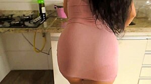 Bruna Lola Cleans Window In Panties, Showing Her Ass Seductively.