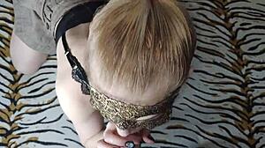 Hot Blonde Delivers Deep Wet Blowjob with Skill.