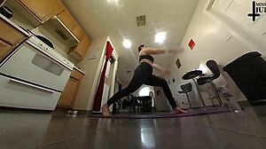 Unaware Yoga Practice With Huge Boobs