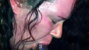 Ebony BBW deepthroats in the ghetto hood fucking scene.