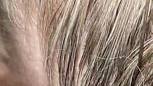 licking my milf's hairy pussy with my vibrating tongue piercing