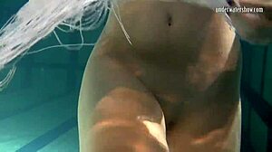 polcharova and siskina get wet and horny underwater in pool