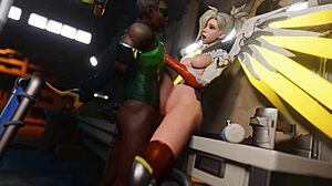 does overwatch mercy suck cock in hot animation?