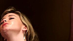 Kinky Hottie Gets Cum Shot On Her Face Sucking All The Load