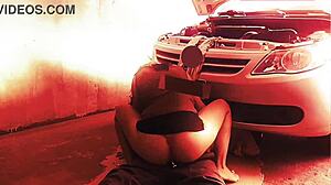 Shameless Wife Flirts With Mechanic For Anal!