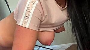 Petite brunette swallows deepthroat and gets rough facial!