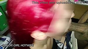 Young Sailor Girl Hotwife Blowjob At Office Lunch!