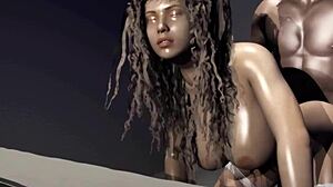 Deborah's sex scene remake features her big tits bouncing during intense fucking and moaning.