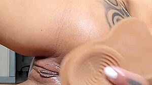 delicious girl toys her pussy and ass 😍