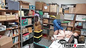 This is the last time she'll swipe here, with a burglar in hardcore action.