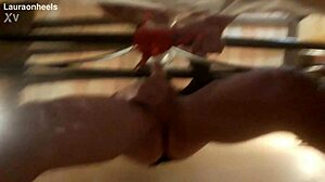 laura tied up, passionately sucking big cock