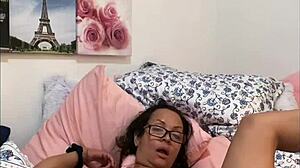 Anna Maria, mature Latina, shows off sexy curves amazingly