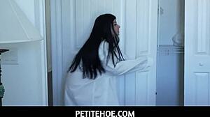 Petitehoe Sadie Pop teases as a bratty stepdaughter in wild action