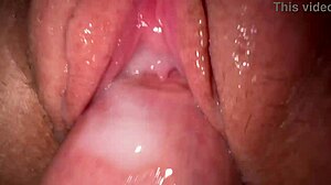 Extremely Close Up of Tight Teen 18+ Pussy Getting Creamy