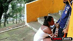 Girlfriend Sucks Stranger's Cock On The Street