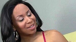 Ebony Lesbians Kiss and Strapon Fuck.