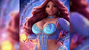 Ethereal princesses with big booties in magical energy