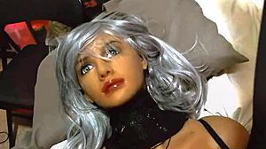 real sex doll fucked in shiny stockings