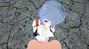 Rei Ayanami Gives POV Blowjob In Evangelion