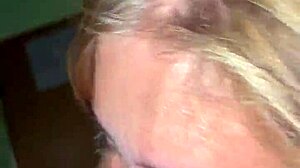 Big black cock cums in white lady's mouth part 2