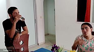 Husband Stressed from Work, Relaxed with Tits and Blowjob