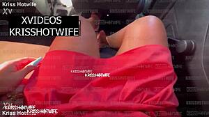 Kriss Hotwife Asks Driver To Film Her Big Tits And Pussy