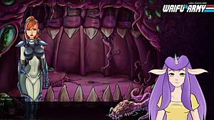 In Starcraft II, the redhead strips and swallows for the monster