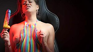 Sexy Latina Sucks Huge Dick Lollipop And Cums From Dirty Talk