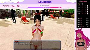 Vtuber Lewdneko Plays Harem Hotel with Dildo in Part 10  