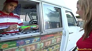 alyssa swallowing big dick then fucked by ice cream guy