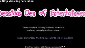 Tag-team bra and panties strip wrestling with diaper punishment!