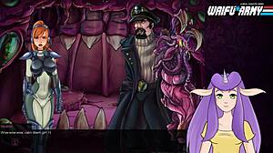 In Starcraft II, the redhead strips and swallows for the monster