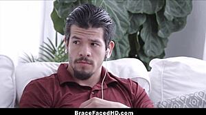 Cute teen 18+ stepsister with braces fucked by stepbro