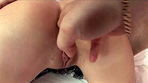 brunette gets prepared with fingering before the activity