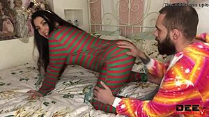 Horny Brunette Deepthroats Stranger's Cock, Fucks In Missionary And Other Poses, Cumshot On Ass