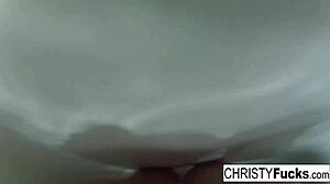 Christy Mack in sexy makeup room bath behind the scenes