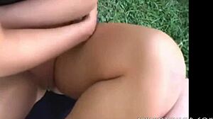 Cute German teen feels intense pleasure getting fucked outdoors